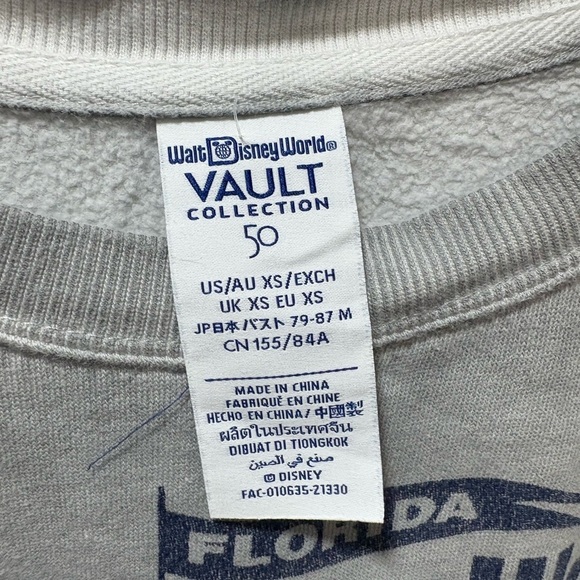Disney World Sweater Gray 50th Anniversary Vault Magic Kingdom Sweatshirt XS - Picture 2 of 4